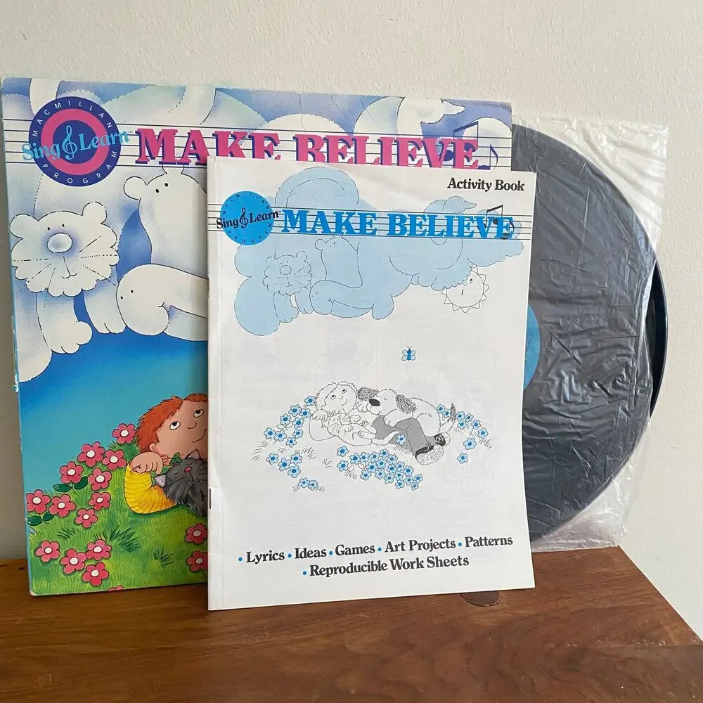 Vintage 1989 Make Believe Sing & Learn Vinyl Record